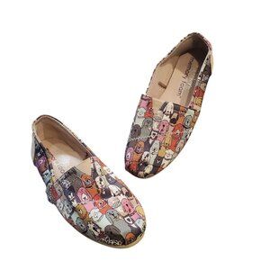 Sketcher Memory Foam Dog Party Shoes Size 5.5 Slip On Flats Multi Color Comfort